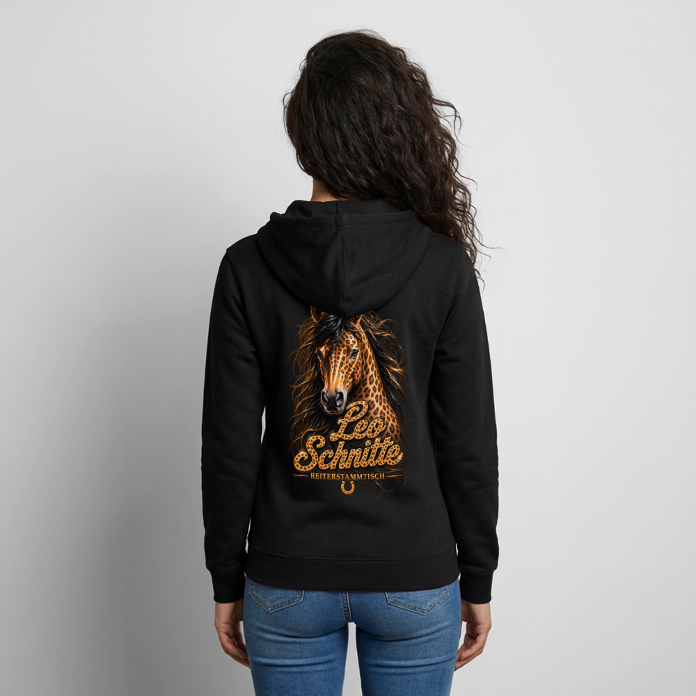 Unisex Kapuzenjacke Leo schnitte ohne Trense - black