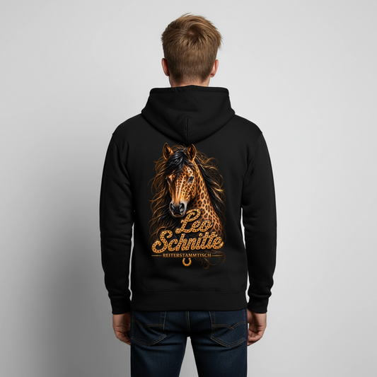 Unisex Kapuzenjacke Leo schnitte ohne Trense - black