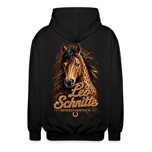 Unisex Kapuzenjacke Leo schnitte ohne Trense - black